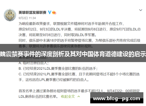 魏震禁赛事件的深度剖析及其对中国体育道德建设的启示 魏震禁赛事件的深度剖析及其对中国体育道德建设的启示