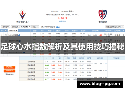 足球心水指数解析及其使用技巧揭秘