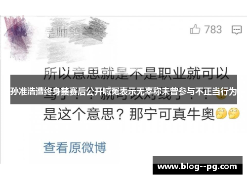 孙准浩遭终身禁赛后公开喊冤表示无辜称未曾参与不正当行为 孙准浩遭终身禁赛后公开喊冤表示无辜称未曾参与不正当行为